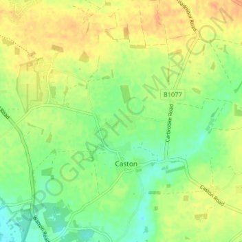 Mapa topográfico Northacre, altitud, relieve