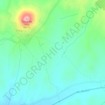 Mapa topográfico Zarcilla, altitud, relieve