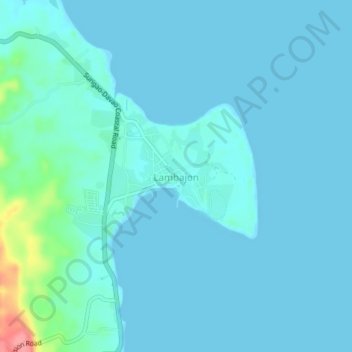 Mapa topográfico Lambajon, altitud, relieve