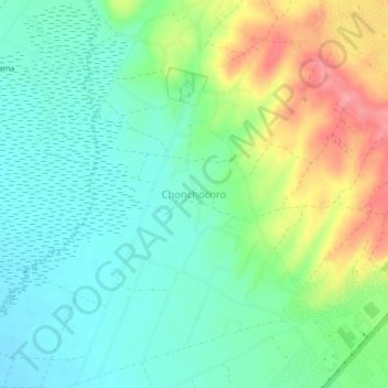 Mapa topográfico Chonchocoro, altitud, relieve
