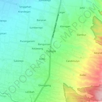 Mapa topográfico Dolopo, altitud, relieve