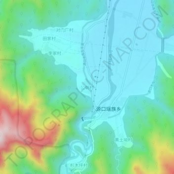 Mapa topográfico 公朝村, altitud, relieve