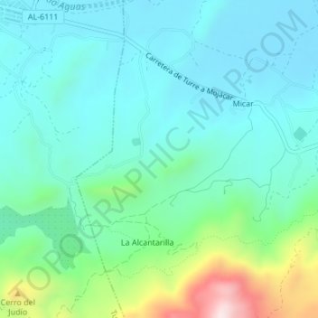 Mapa topográfico Cordillera Blanca, altitud, relieve