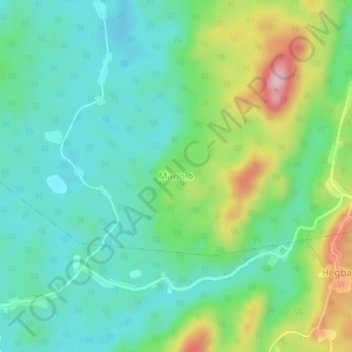 Mapa topográfico Manolo, altitud, relieve