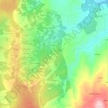 Mapa topográfico Bonaire, altitud, relieve