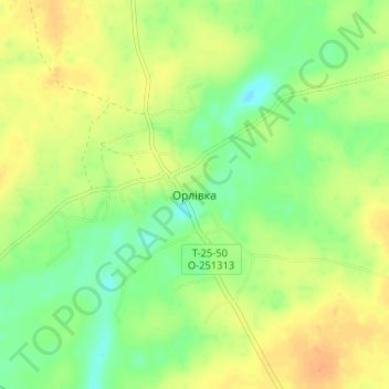Mapa topográfico Орлівка, altitud, relieve