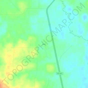 Mapa topográfico Ivan, altitud, relieve