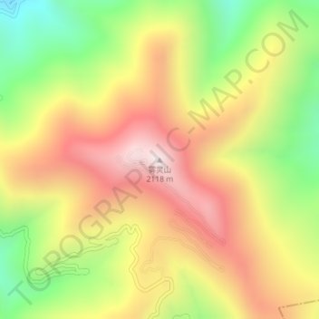 Mapa topográfico 雾灵山, altitud, relieve