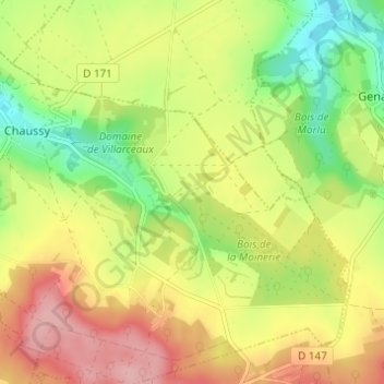 Mapa topográfico La Comté, altitud, relieve