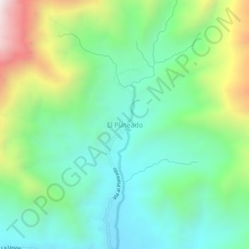 Mapa topográfico El Plateado, altitud, relieve