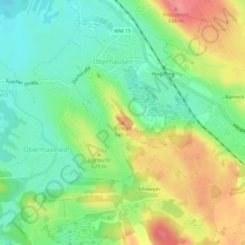 Mapa topográfico Schnait, altitud, relieve