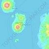 Mapa topográfico Tidore Kepulauan, altitud, relieve