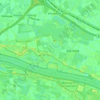 Mapa topográfico Loenen, altitud, relieve