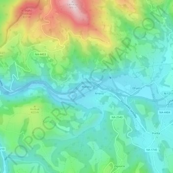 Mapa topográfico Mardea, altitud, relieve