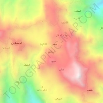 Mapa topográfico Al Ha'it, altitud, relieve