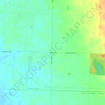 Mapa topográfico Drenthe, altitud, relieve