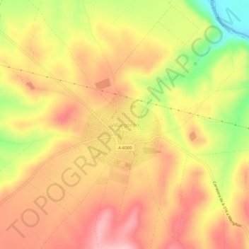 Mapa topográfico Villargordo, altitud, relieve