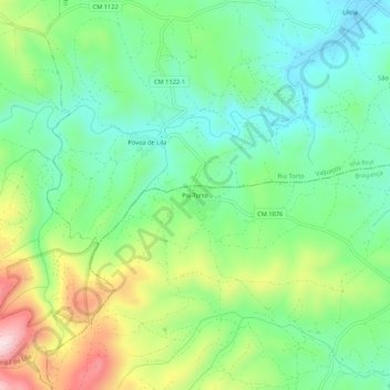 Mapa topográfico Pai Torto, altitud, relieve
