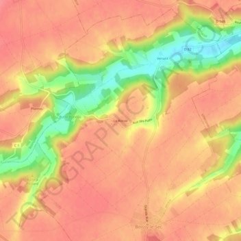 Mapa topográfico Le Rotoir, altitud, relieve