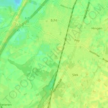 Mapa topográfico Gebroek, altitud, relieve