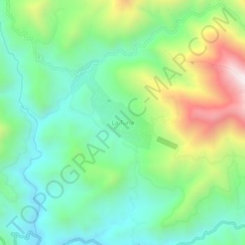 Mapa topográfico La Tuna, altitud, relieve