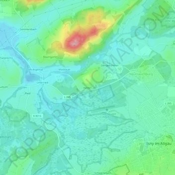 Mapa topográfico Halden, altitud, relieve