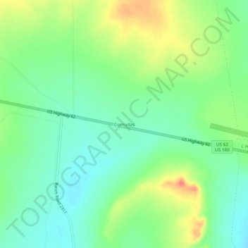 Mapa topográfico Cornudas, altitud, relieve