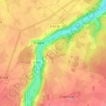 Mapa topográfico L'Arboussière, altitud, relieve