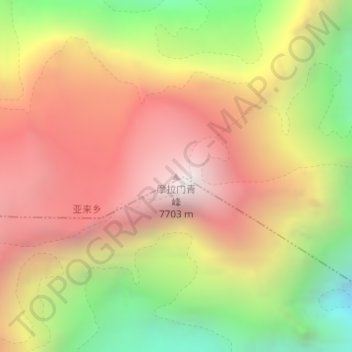 Mapa topográfico Molamenqing, altitud, relieve