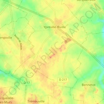 Mapa topográfico Joyeux, altitud, relieve