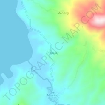 Mapa topográfico Pingalay, altitud, relieve