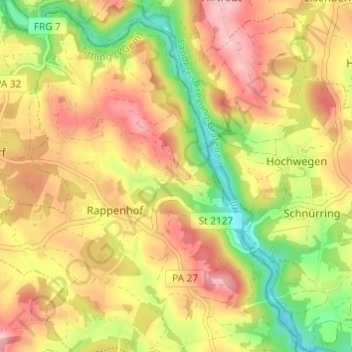 Mapa topográfico Kriestorf, altitud, relieve