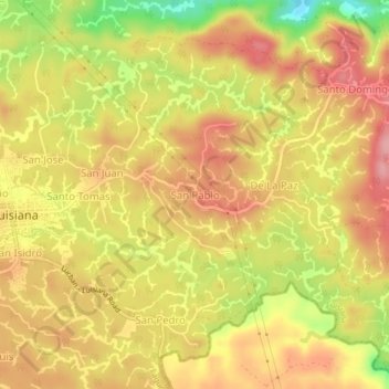 Mapa topográfico San Pablo, altitud, relieve