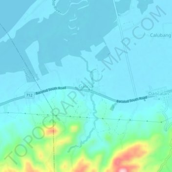 Mapa topográfico Galicia, altitud, relieve