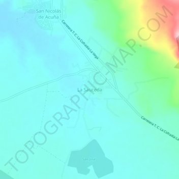 Mapa topográfico La Sauceda, altitud, relieve