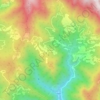 Mapa topográfico Borseda, altitud, relieve