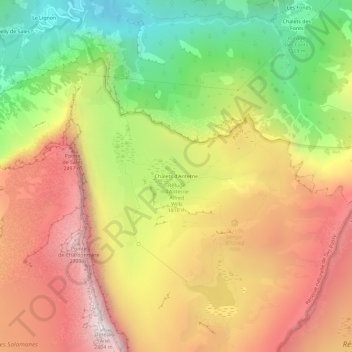 Mapa topográfico Chalets d'Anterne, altitud, relieve