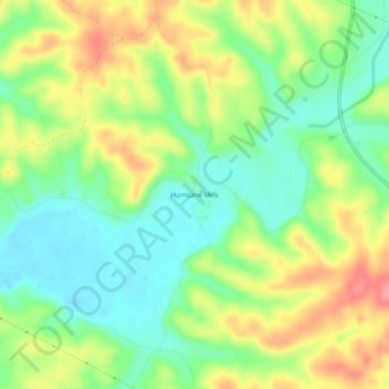 Mapa topográfico Hurricane Mills, altitud, relieve