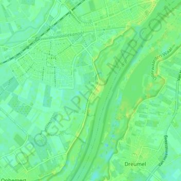 Mapa topográfico Passewaaij, altitud, relieve