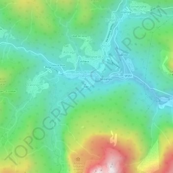 Mapa topográfico Faìn, altitud, relieve