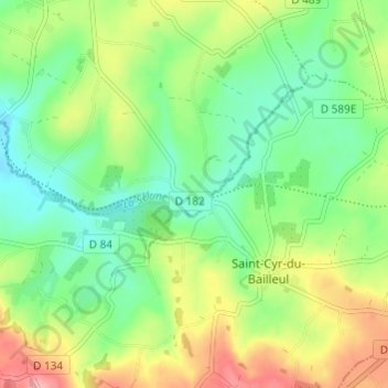 Mapa topográfico La Beltière, altitud, relieve
