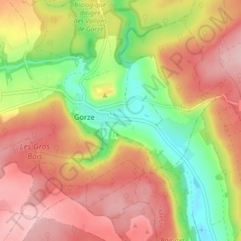 Mapa topográfico Le Parterre, altitud, relieve