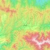 Mapa topográfico Taibai, altitud, relieve