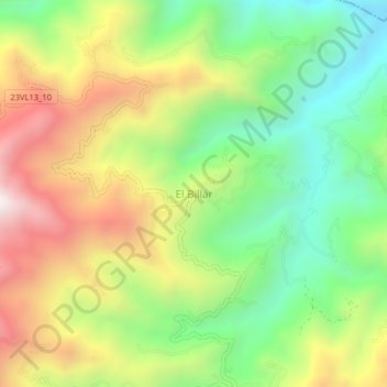 Mapa topográfico El Billar, altitud, relieve