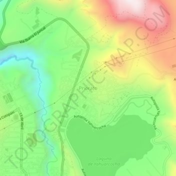 Mapa topográfico Priorato, altitud, relieve