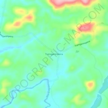 Mapa topográfico Transgarimpeira, altitud, relieve