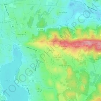 Mapa topográfico Aidling, altitud, relieve