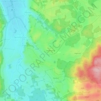 Mapa topográfico Selbensberg, altitud, relieve