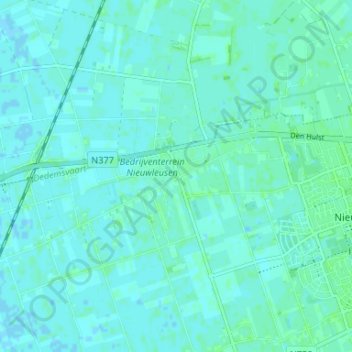 Mapa topográfico De Meele, altitud, relieve