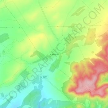 Mapa topográfico Las Anorias, altitud, relieve